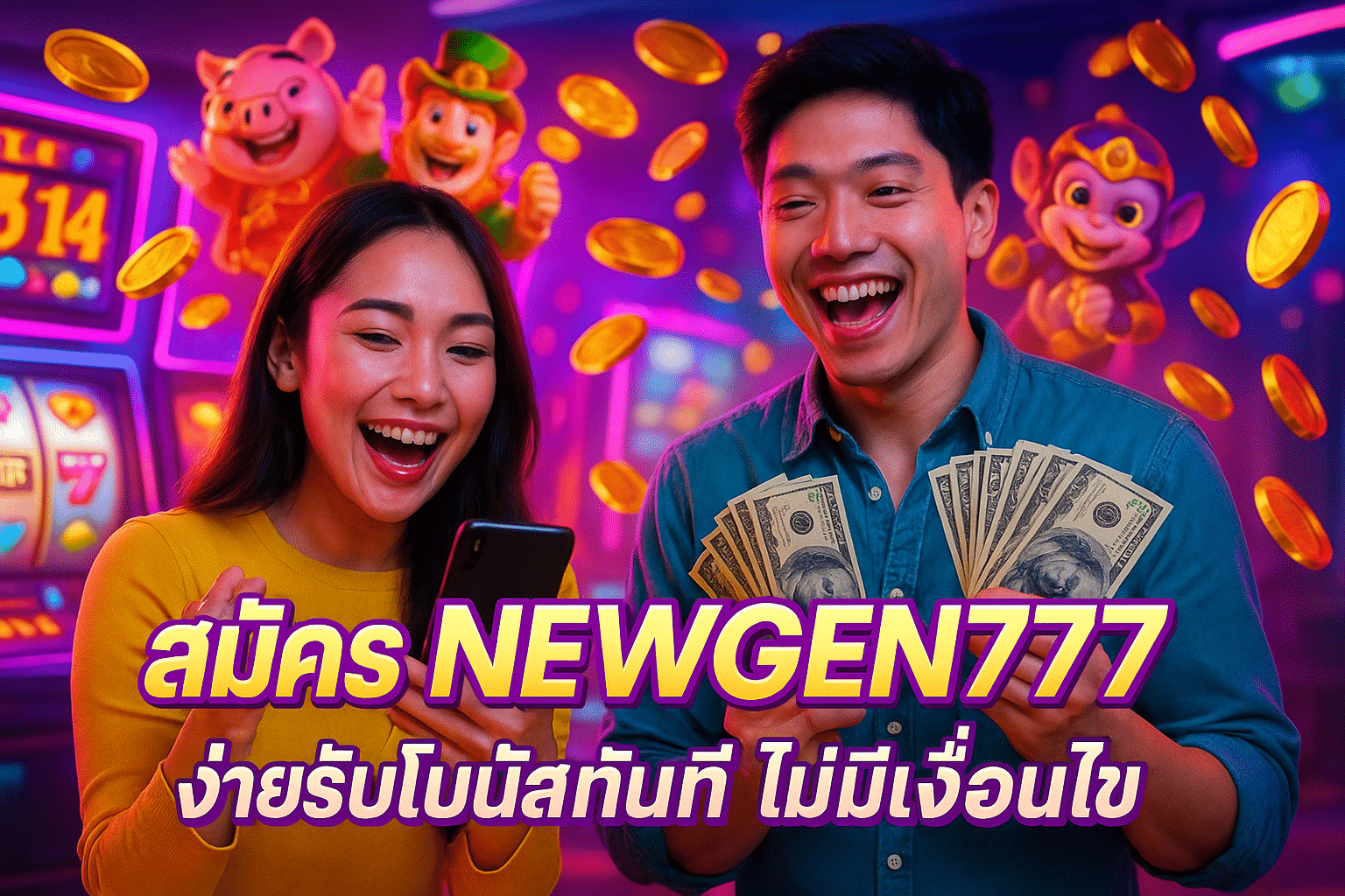 สมัคร NEWGEN777 ง่ายรับโบนัสทันที ไม่มีเงื่อนไข